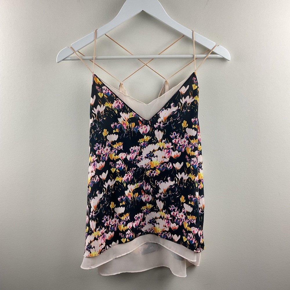 Collective Concepts Floral Camisole with Spaghetti Straps Size Large